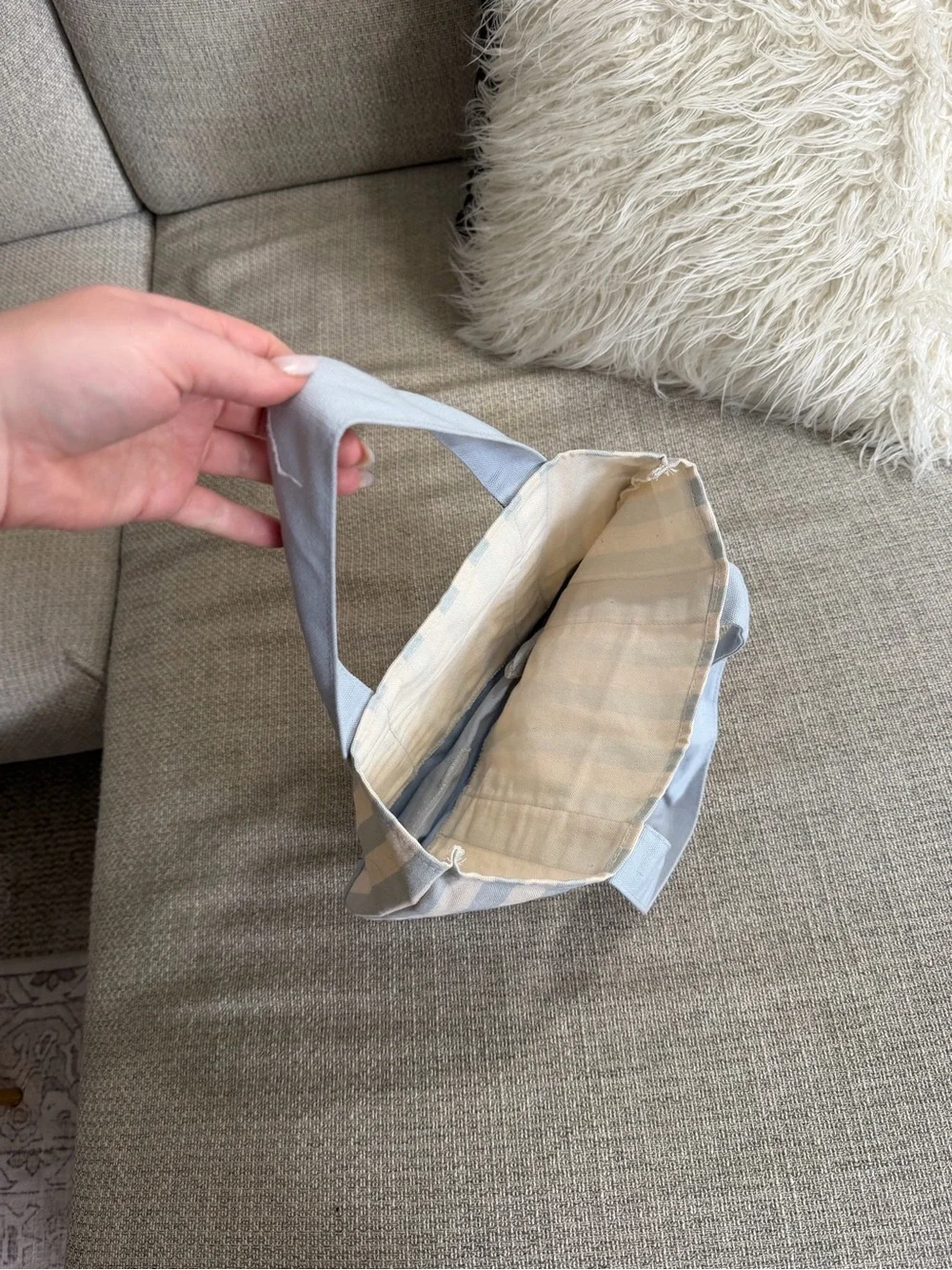 NWOT Trader Joe’s Mini Tote Bag- Blue Stripe